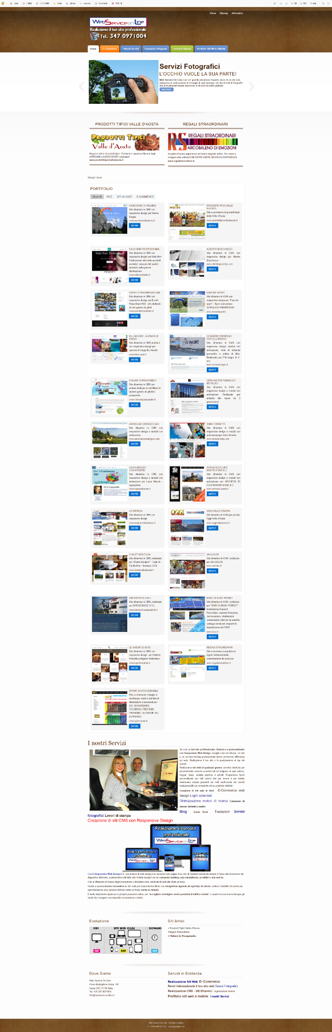 Vecchio sito Web Service Online